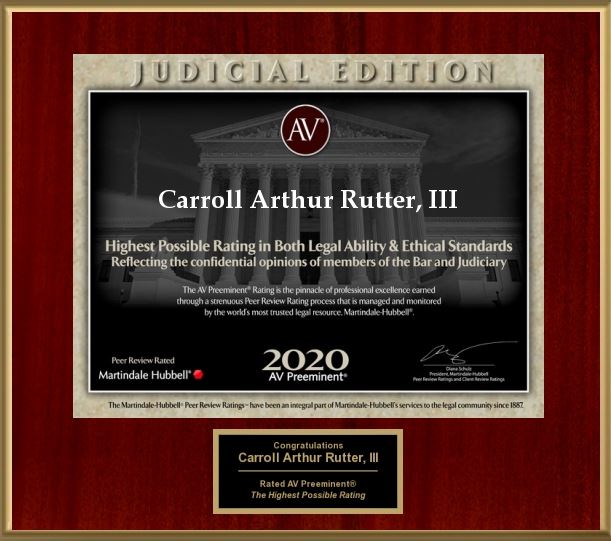 Brother Rutter Gets Martindale-Hubbell AV Preeminent® Rating