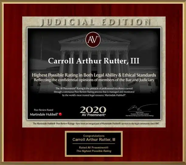 Brother Rutter Gets Martindale-Hubbell AV Preeminent® Rating