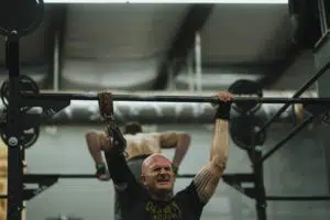 man with prosthetic limb exercising