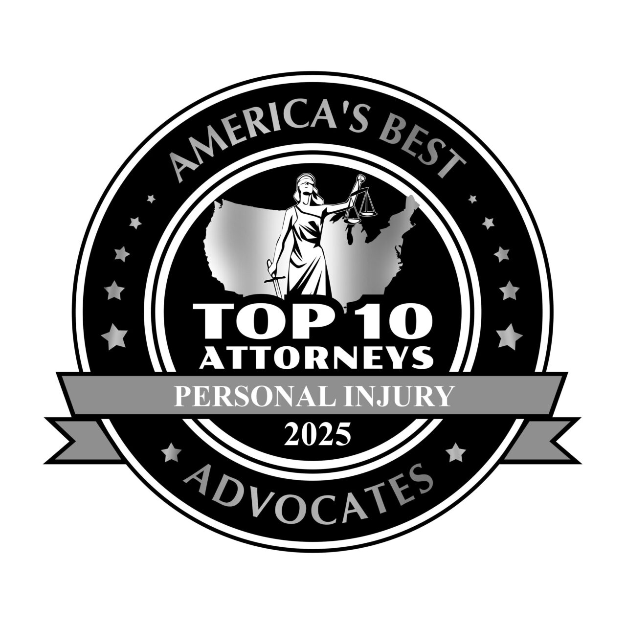 Attorney and Prcactice Personal Injury 2025 top-10-injury-lawyer-award