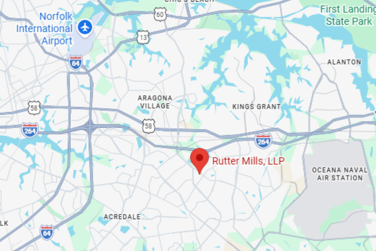 top-down view of rutter mills' Hampton location in google maps